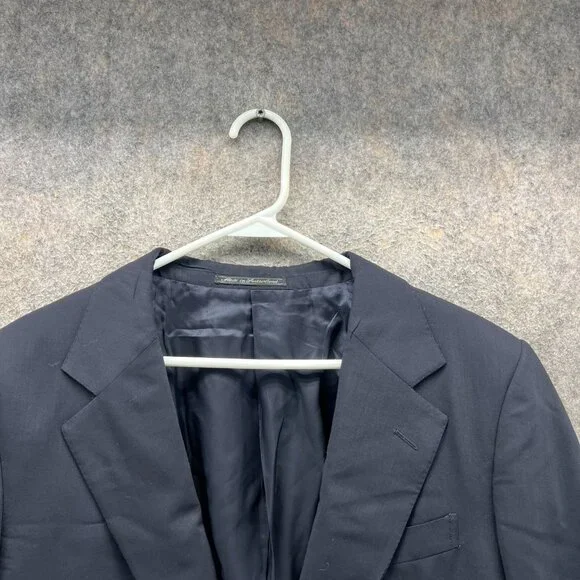 Ermenegildo Zegna Blazer Mens 38 Blue Navy Single Breasted Wool Italy Dress